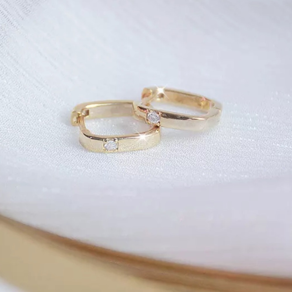 14K Plated Earrings with Zirconia High Quality